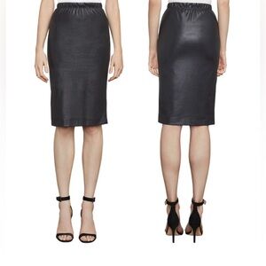 BCBGMaxAzria size XS  Black Faux
Leather Long Pencil Skirt